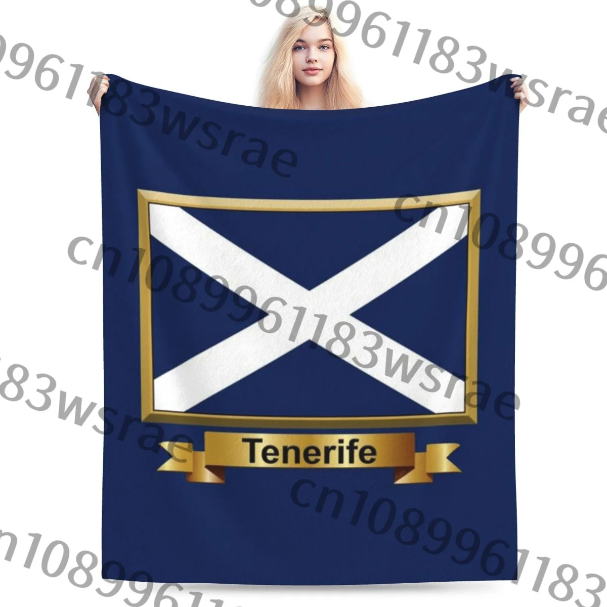 Супермягкое Флисовое одеяло с изображением флага Tenerife