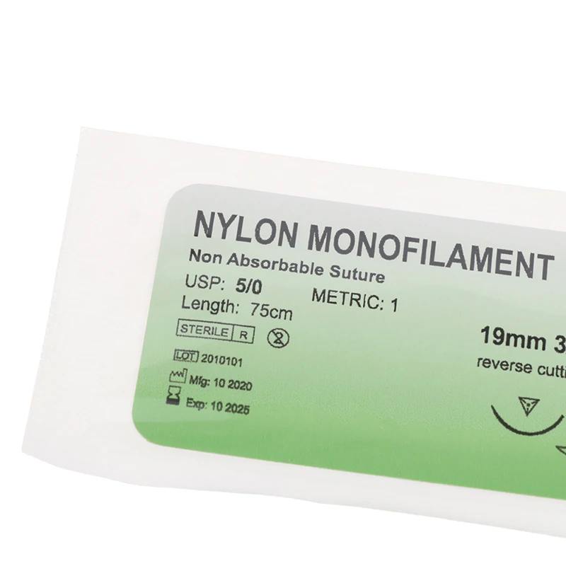 

12Pcs 75cm 2/0 3/0 4/0 5/0 Medical Needle Suture Nylon Polyester Thread Suture Practice Kit Teaching Demonstrations Exercises