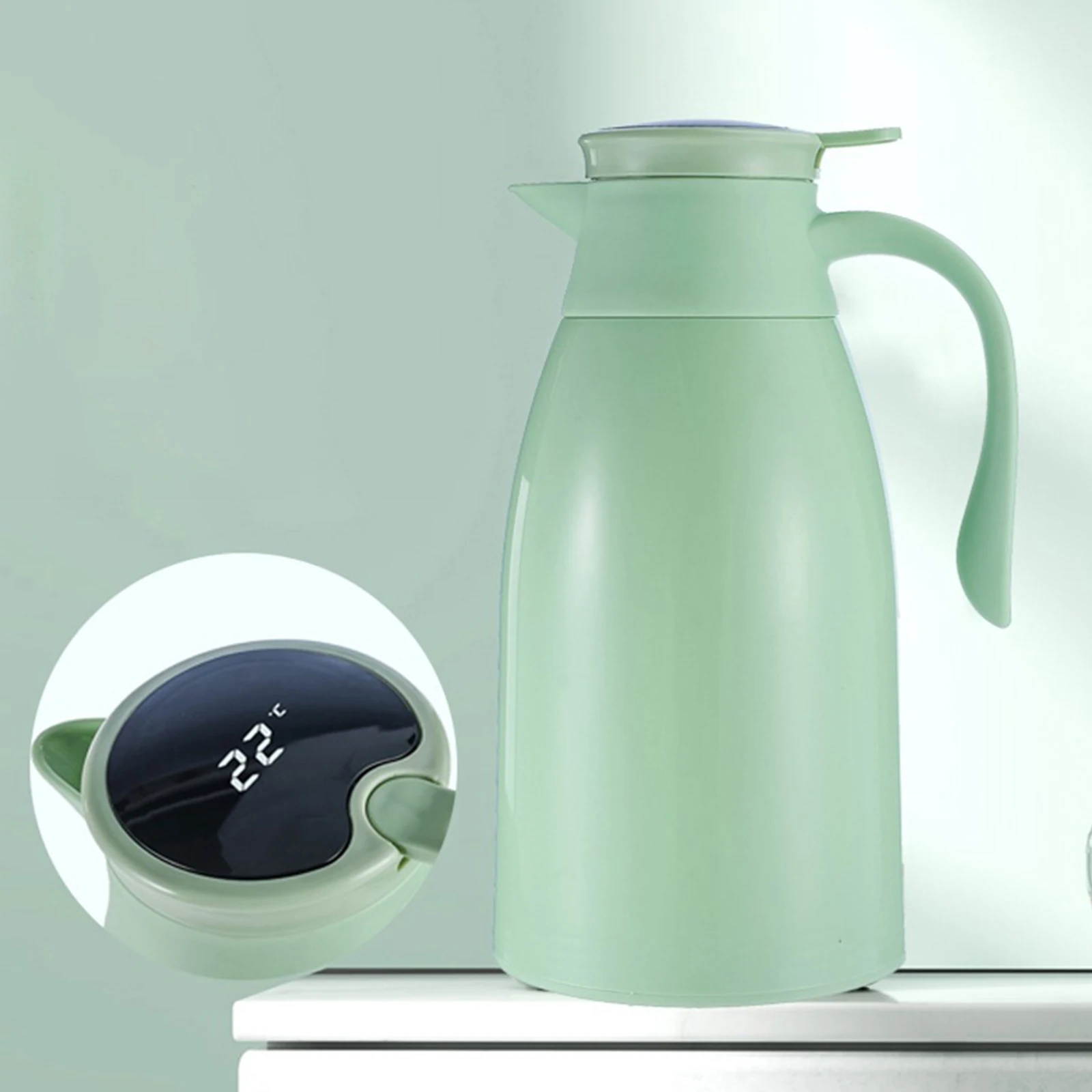 

Insulated Flask Thermal Coffee Carafe 1.3L Temperature Display Double Walled Vacuum Coffee Thermos Pot Tea Carafe Keep Hot Cold