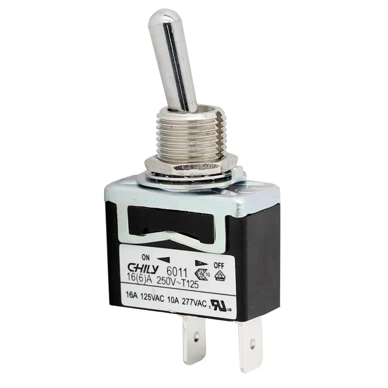 

Chily 6011 250V 16A ON OFF 2PIN SPST Marine Metal US Cert Toggle Switch
