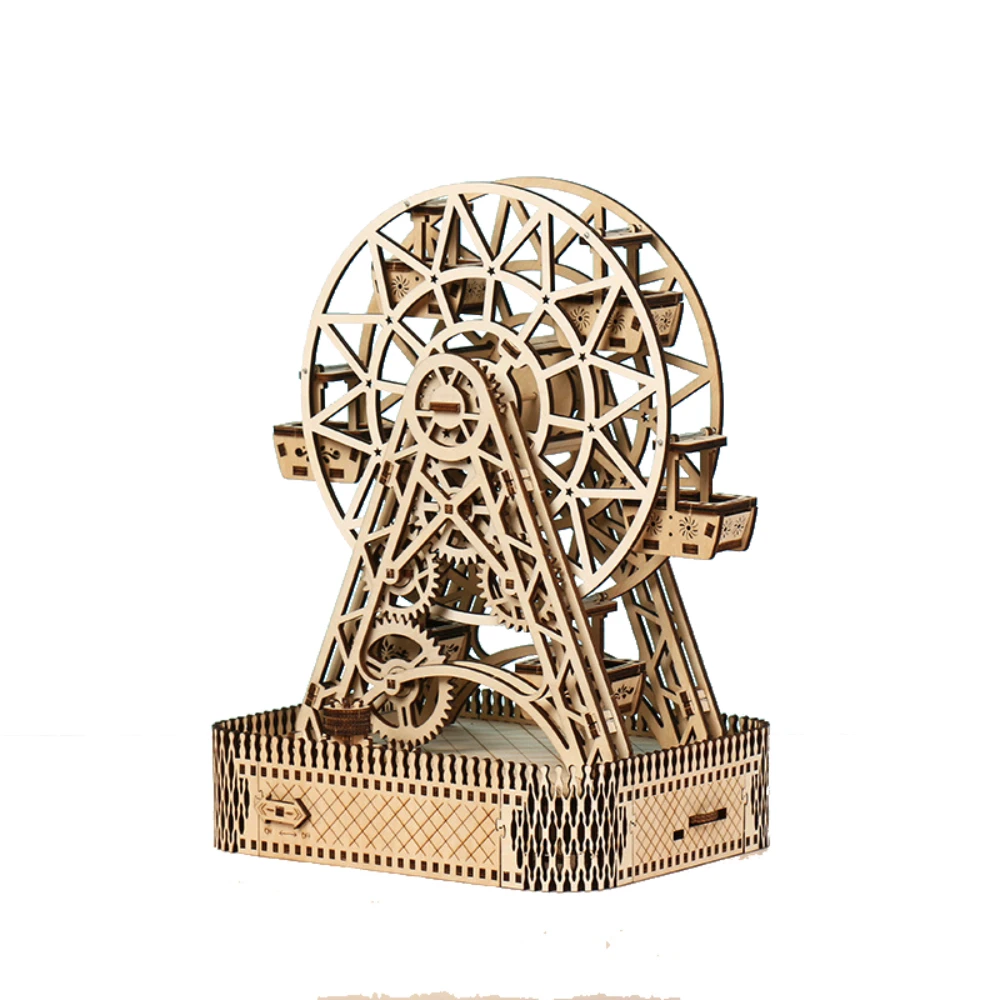 

DIY Gear Ferris Wheel Wooden Puzzles Toys Models Child Assembly Set Construction Blocks Child & Adult Wooden Laser Cutting Gift