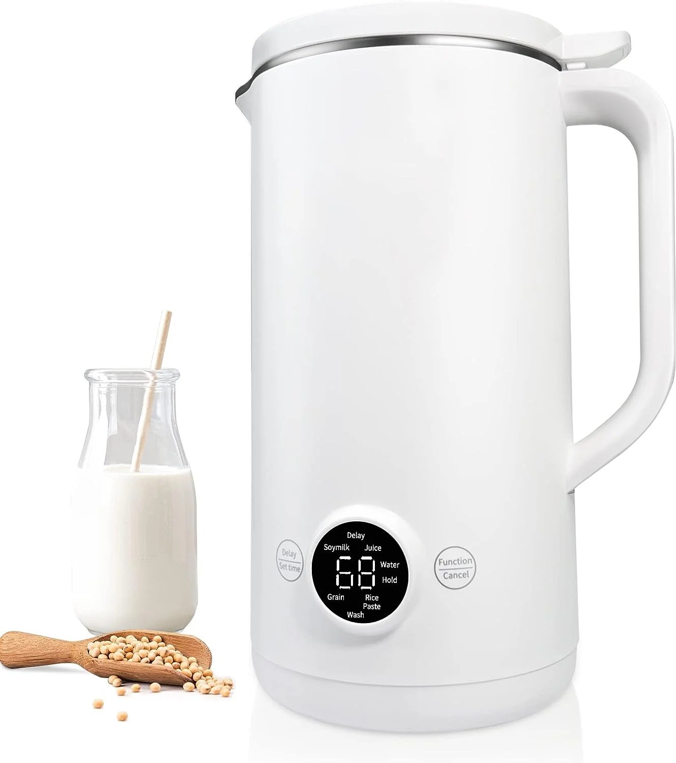 

Automatic Soy Milk Maker, 20oz Homemade Nut/Almond/Oat/ Plant-based Milks & Dairy Free Beverages Machine with Mesh Strainer,