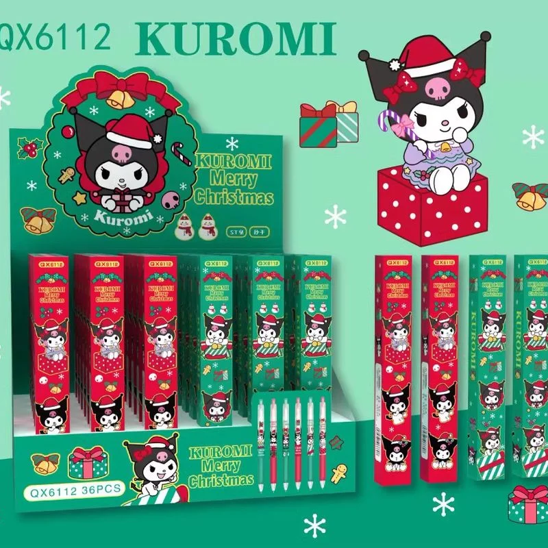 

36pcs Sanrio Cartoon Gel Pen Creative Christmas Kuromi Series School Supplies Office Signature 0.5 Black Children's Exam Reward