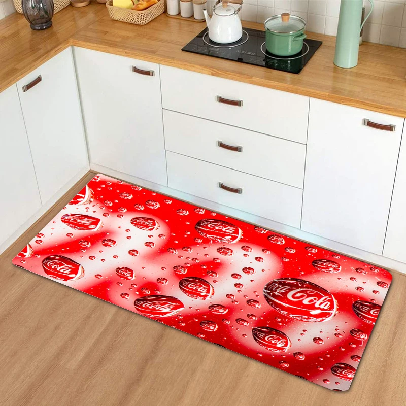 

Cocas Cola Doormats Non-slip And Washable Kitchen Mat Doormat Entrance Door Mats Bedside Welcome Home Long Corridor Carpet Floor