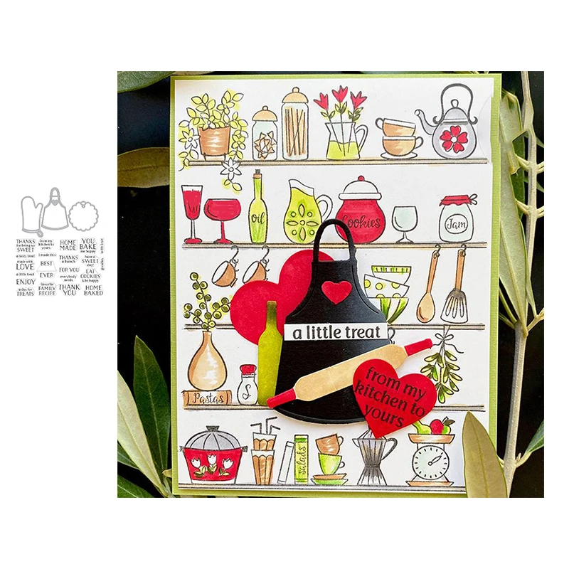

Chef Kitchenware Metal Cutting Dies Satmp Cut Die Mold 2022 New Cooking Scrapbook Paper Craft Knife Mould Blade Punch Stencil