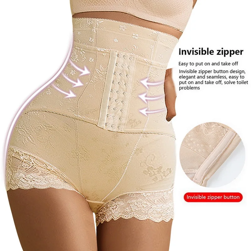 

Women High Waist Abdominal Pants Postpartum Breasted Abdominal Panties Slimming, Hip Lifting Shaped Lace Tunic Body Shaper Pants