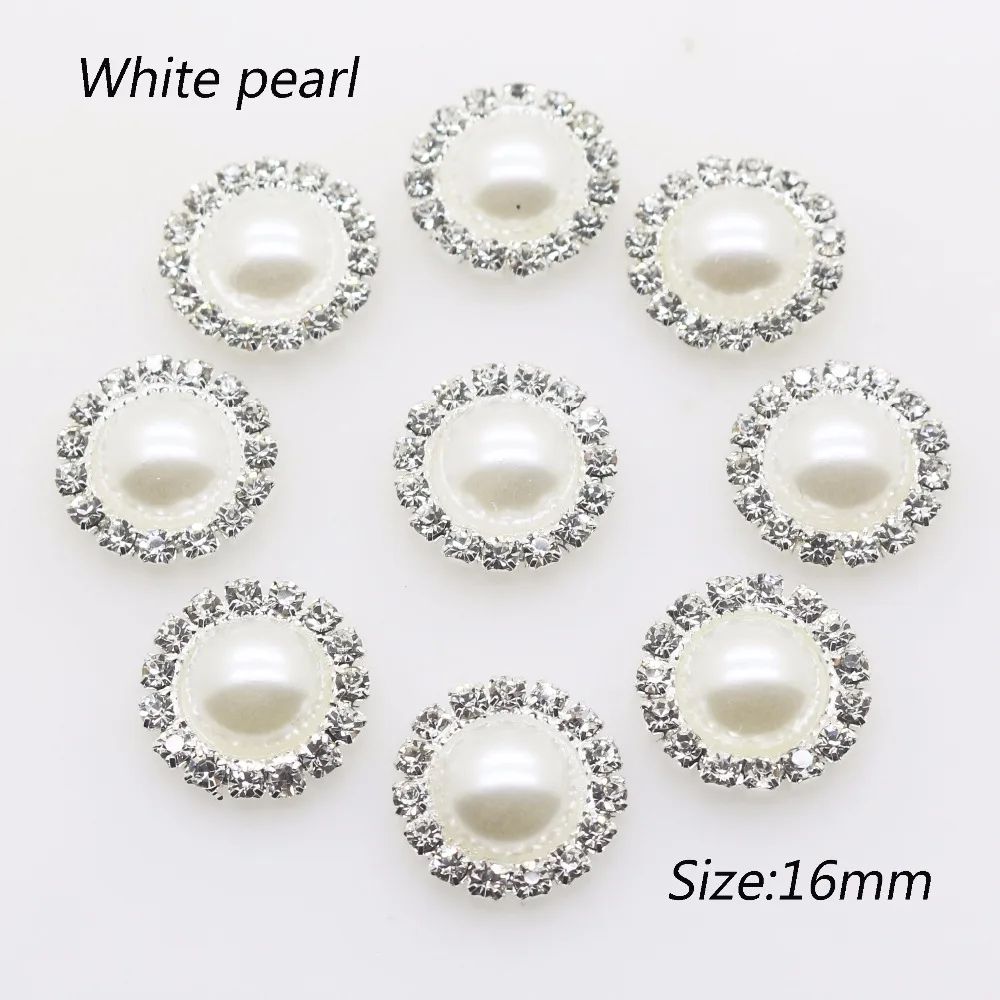 

Wholesale 50 16mm silver dot pearl buttons decorated romantic wedding accessories accessories decorative gift box
