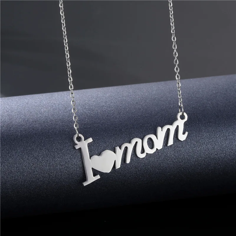 

Fashion Stainless Steel Mom Chain Necklace Pendant Trendy Jewelry for Women Mom Letter Pendant Necklace Gift for Mother's Day