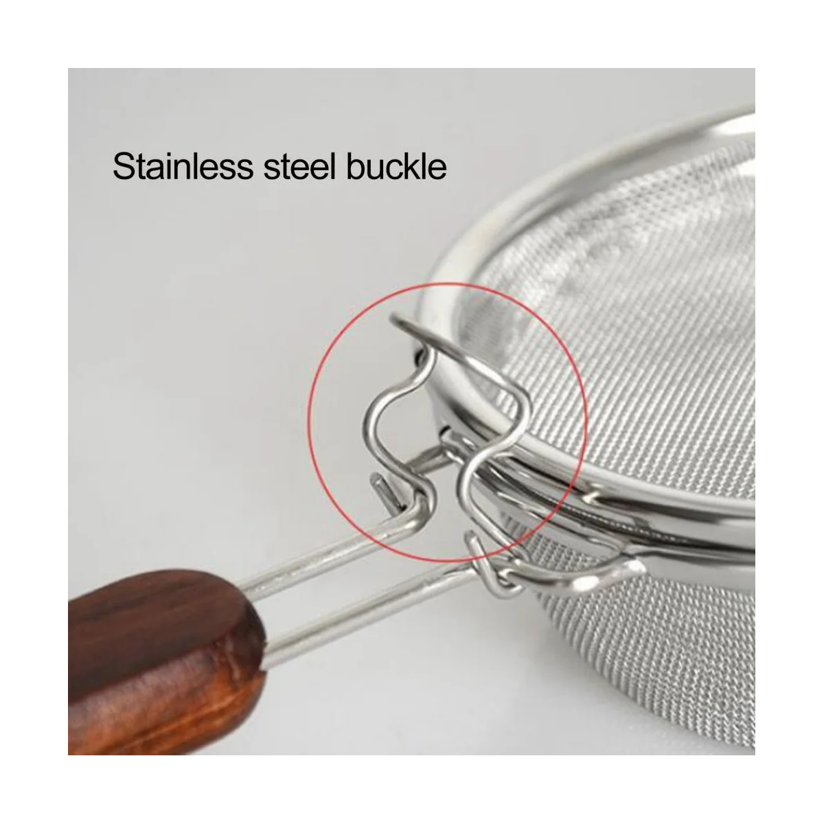 Фильтры для кофе сетка жарки из нержавеющей стали с деревянной ручкой дома