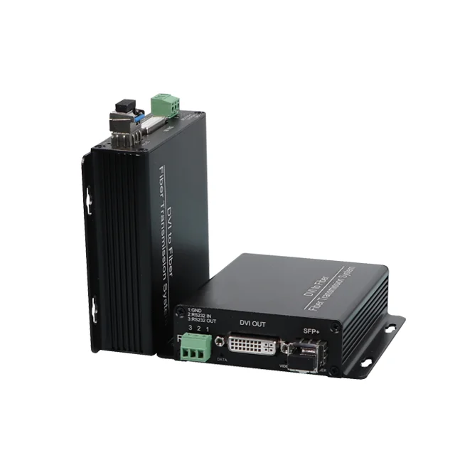 Оптоволоконный преобразователь 4K @ 30hz с DVI на LC SFP KVM одномодовый 1-ядерный