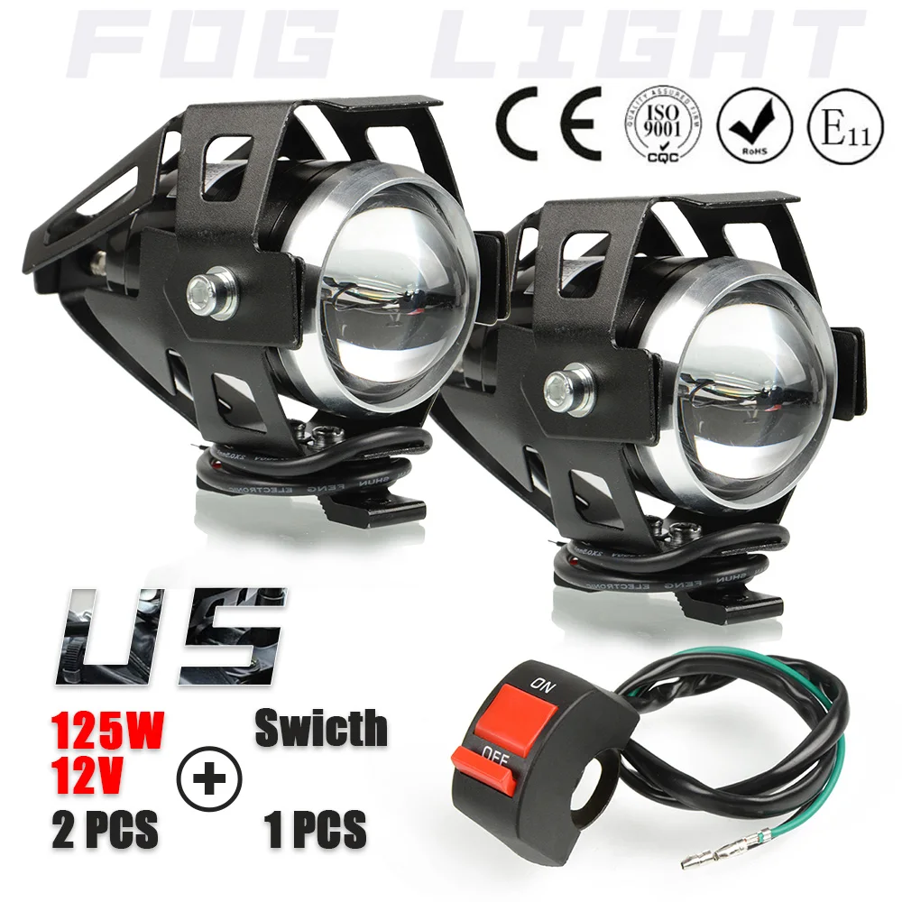 

For Yamaha YFM350 YFZ350 YFM400 YFM50 YFM80 WOLVERINE YFM350 2PCS 125W Motorcycle Headlight Motorbike spotlight U5 Spot Head
