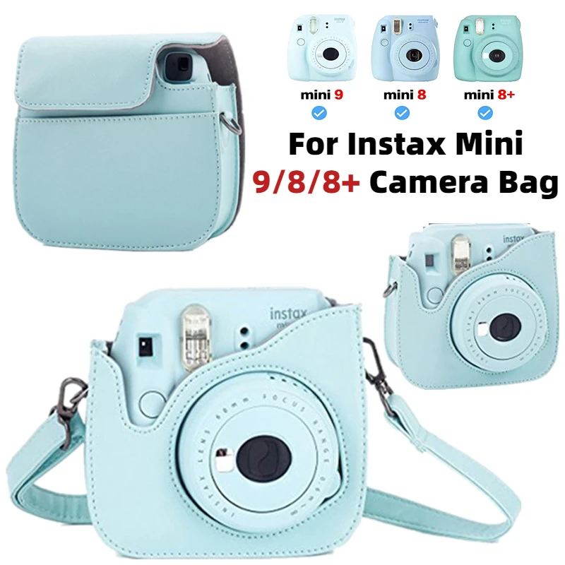 

Leather Camera Strap Bag Case Cover Pouch Protector Shoulder Strap For Polaroid Photo Camera For Fuji Fujifilm Instax Mini8 8+ 9