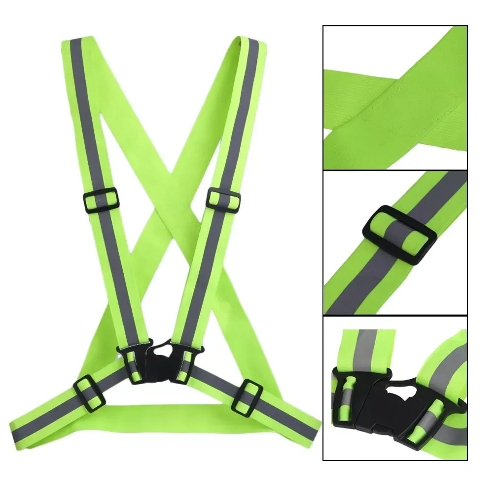 Reflective Straps Night Work Security Running Cycling Safety Reflective Vest High Visibility Reflective Safety Jacket