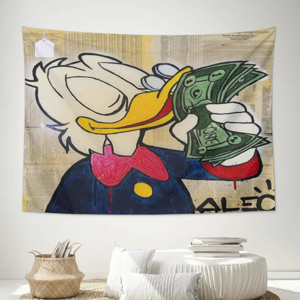 

Duck-love-money-large Printed Wall Tapestry Wall Hanging Bohemian Tapestries Mandala Aesthetic Home Decor