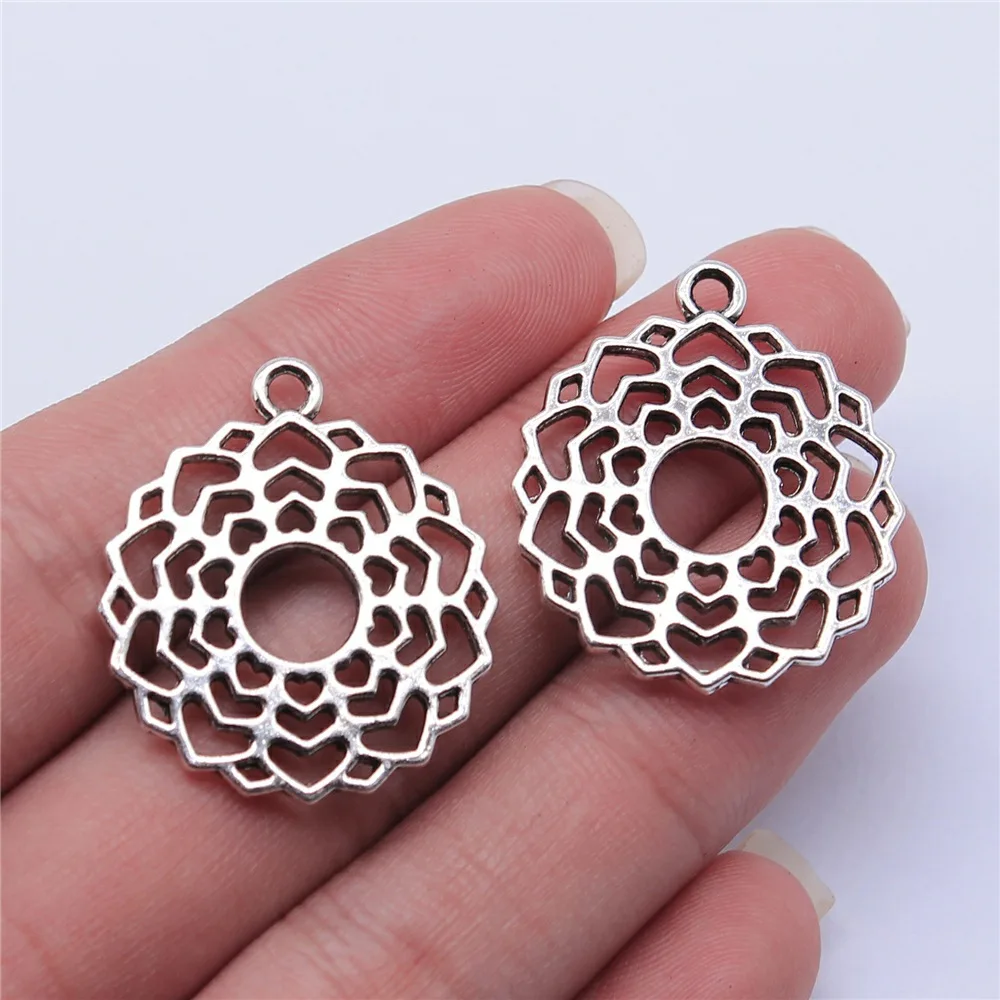 WYSIWYG 7 шт. античное серебро цвет чакра подвески кулон для самостоятельного