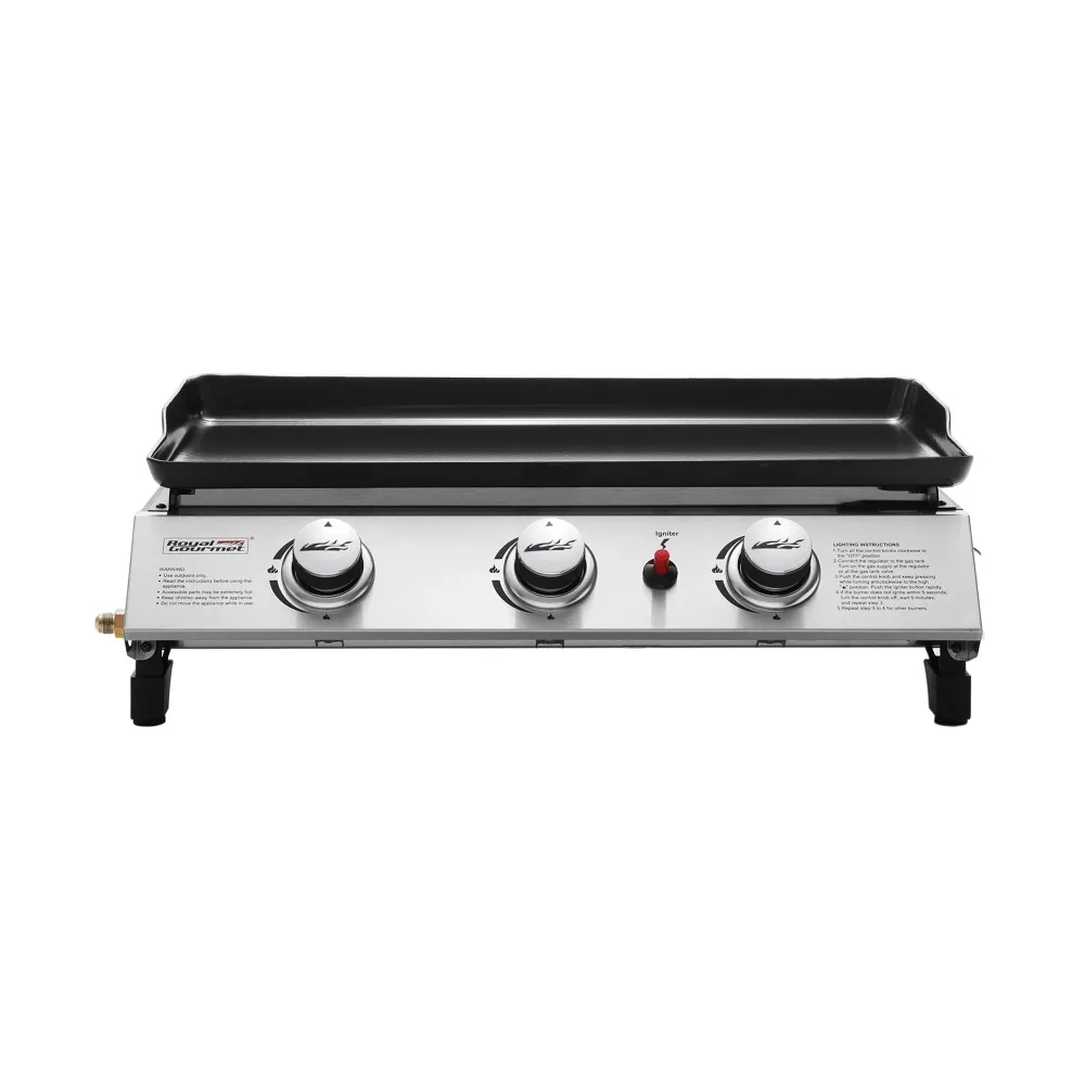 

Royal Gourmet PD1300 3-Burner 26,400-BTU Portable Gas Grill Griddle, Outdoor Camping, Tailgating