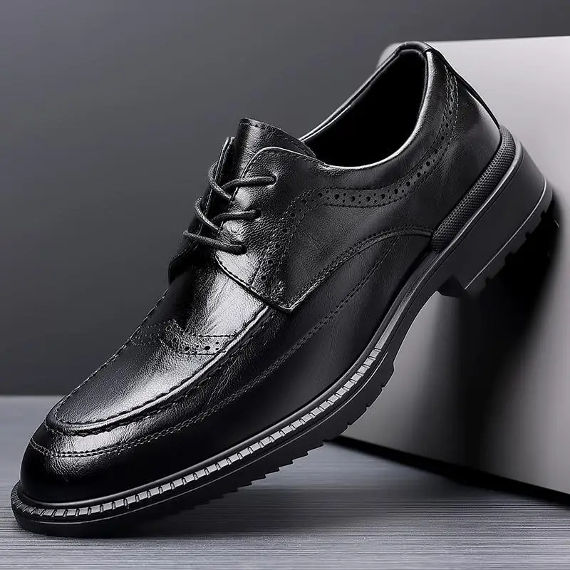 

Black Chef Shoes Men's Autumn Kitchen Work Men's Suit Casual Leather Shoes Men's Sneakers Sports Labor Protection Fashion Shoes
