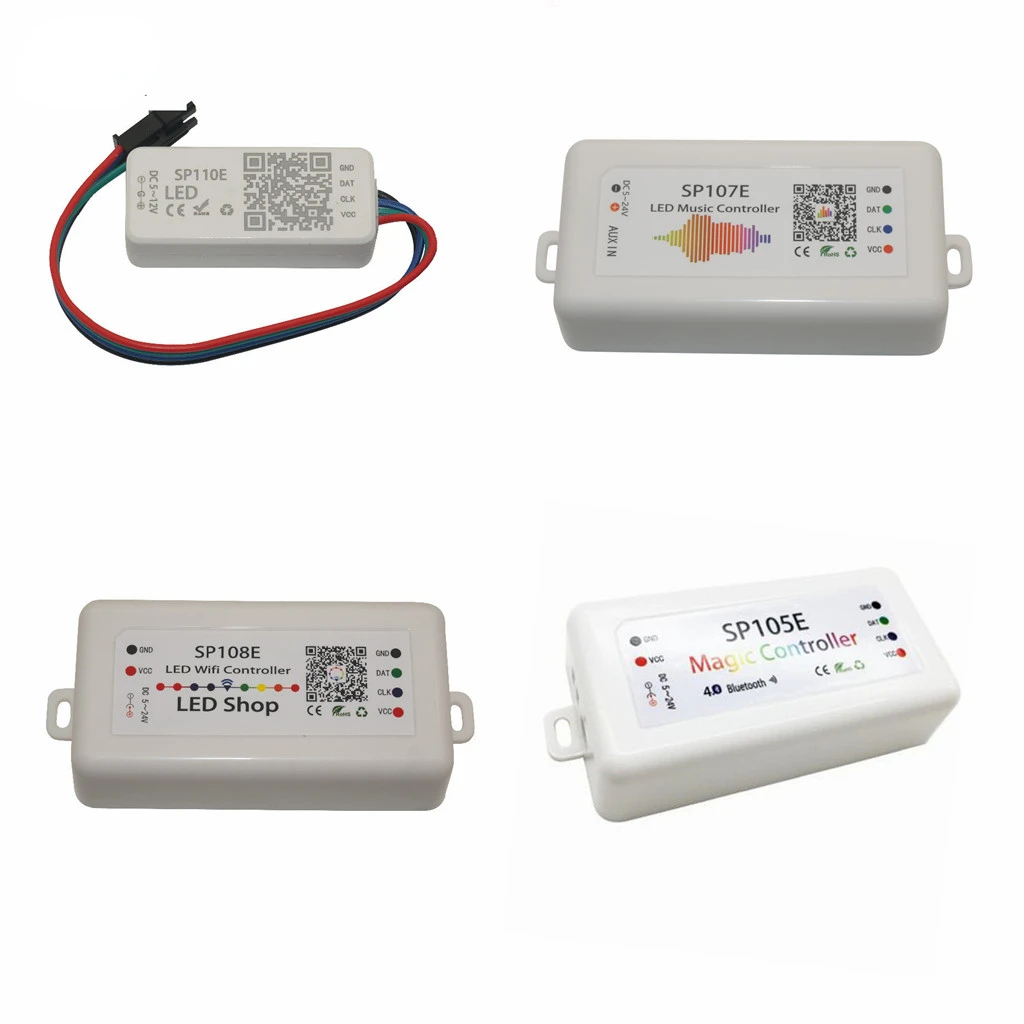 

DC5-24V SP110E SP105E LED Bluetooth controller SP107E music SP108E wifi controller for WS2811 WS2812 pixels Led Strip Light Tape
