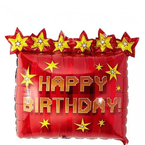 Воздушный шар &quotTNT Party B-day&quot Minecraft красный |