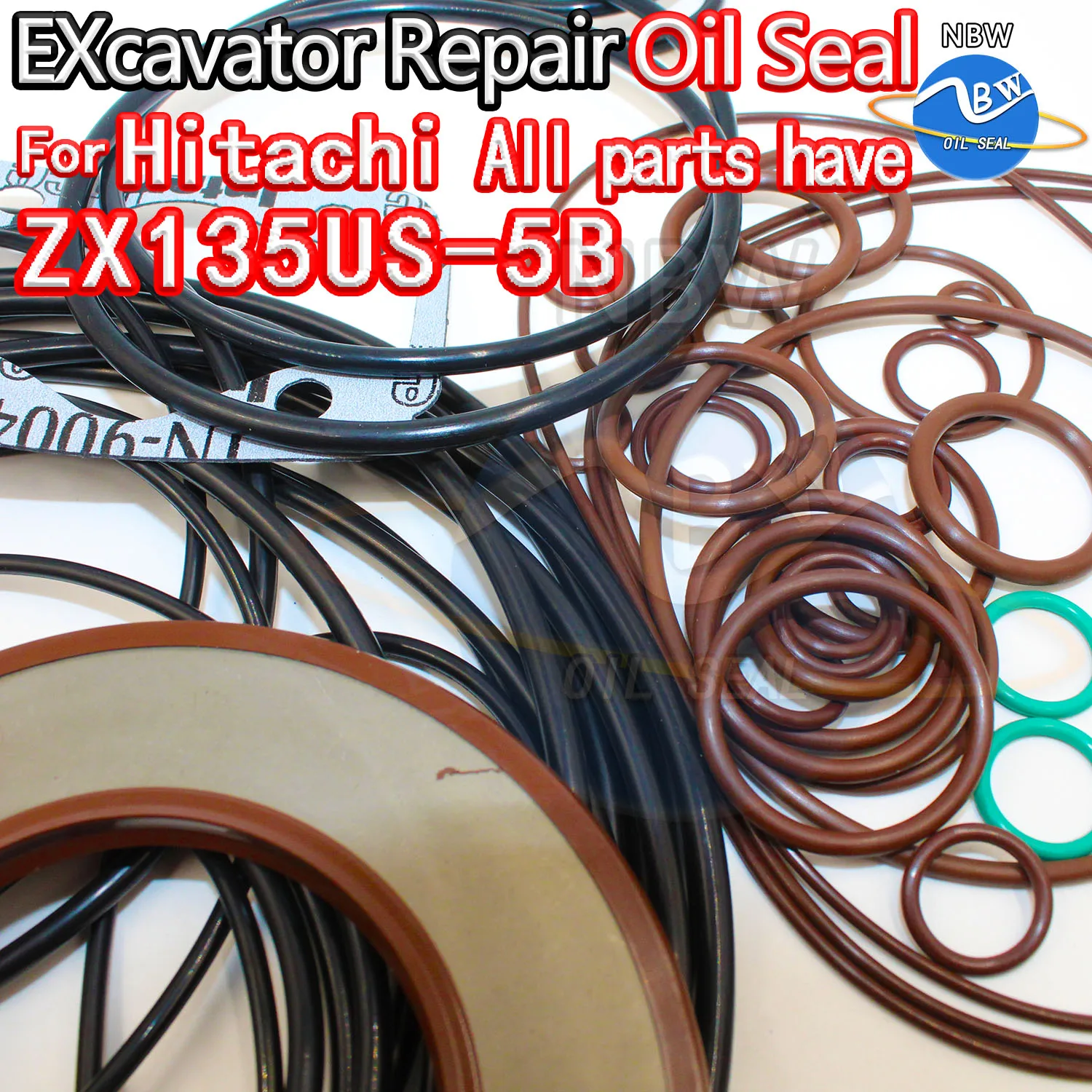 

For HITACHI ZX135US-5B Excavator Oil Seal Kit High Quality Repair Hit ZX135US 5B TRAVEL MOTOR Joystick Engine O-ring Cylinder