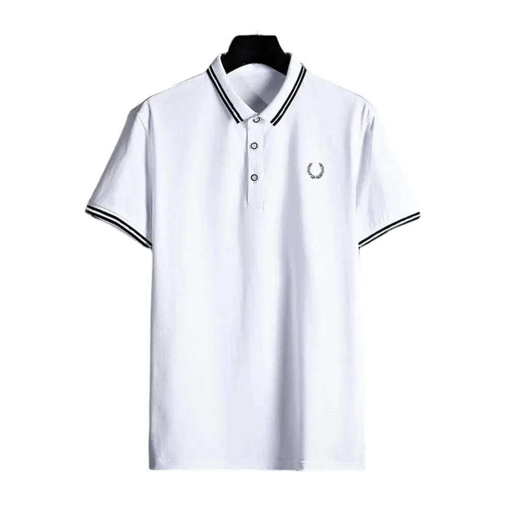 

Футболка мужская с застежкой на пуговицах, Классическая износостойкая приталенная рубашка с лацканами, термостойкая, на лето