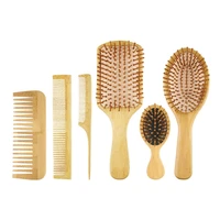 q1qd bamboo hair combs massage scalp detangling hairbrush for women men reduce frizz straight curly wavy dry wet hair