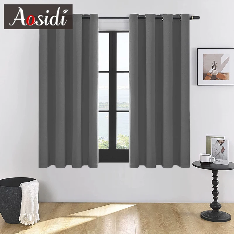 Непрозрачные короткие затемняющие шторы для спальни оформления окон детской