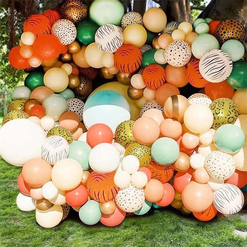 

117pcs Jungle Safari Balloons Garland Arch Kit for Tropical Hawaii Theme Birthday Wedding Baby Shower Party Decorations Globos