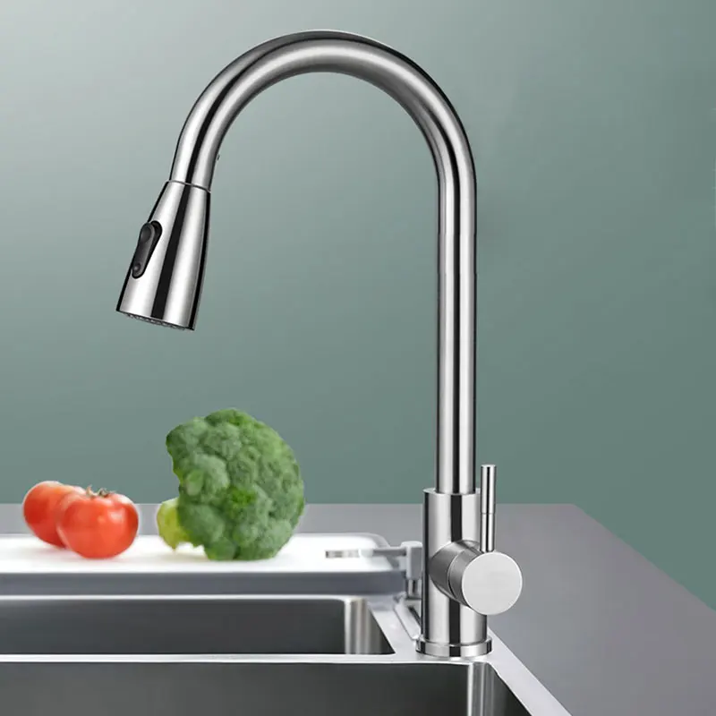 Матовый черный кухонный смеситель из матового никеля с одним отверстием и