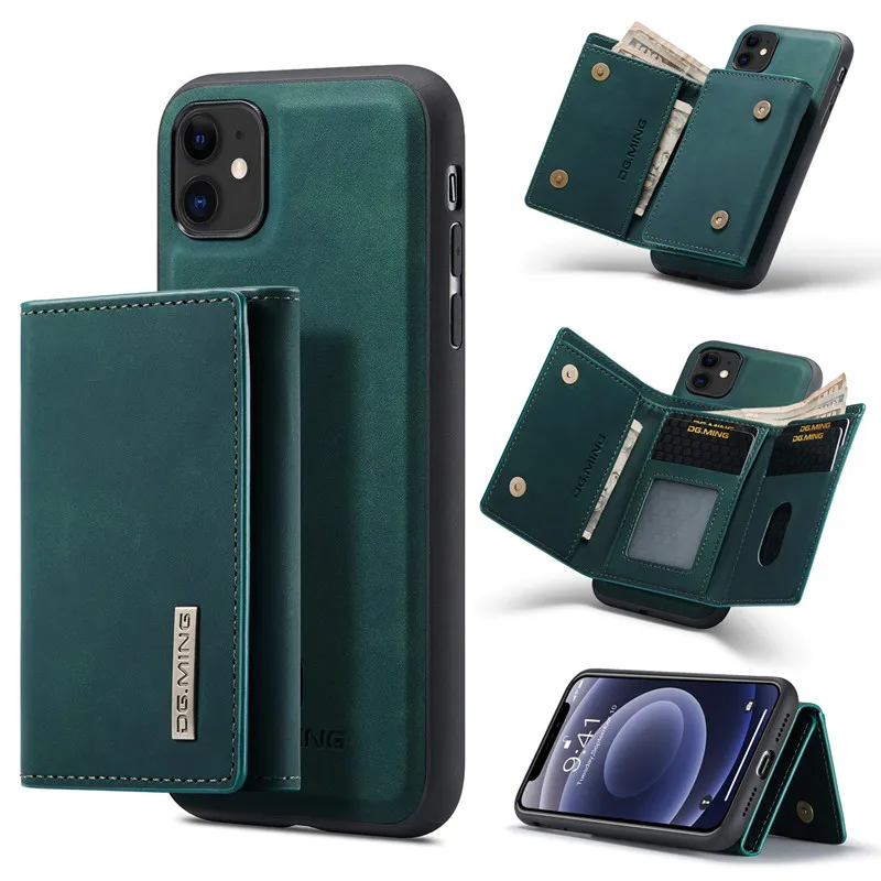 

Luxury Magnetic Detachable Wallet Case For iPhone 13 Mini 12 11 Pro XS Max 8 7 Plus XR X Cover Leather Card Holder Phone Bag