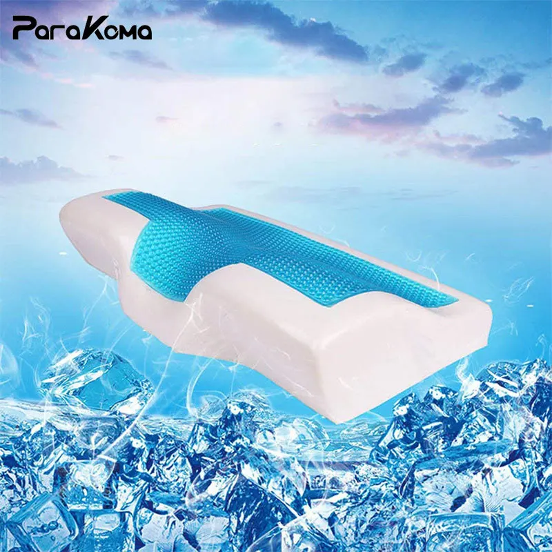 Butterfly Memory Foam Gel Pillow Summer Ice Cooling Health Cervical Protect Massage Orthopedic Pillows Comfort For Home Beddings