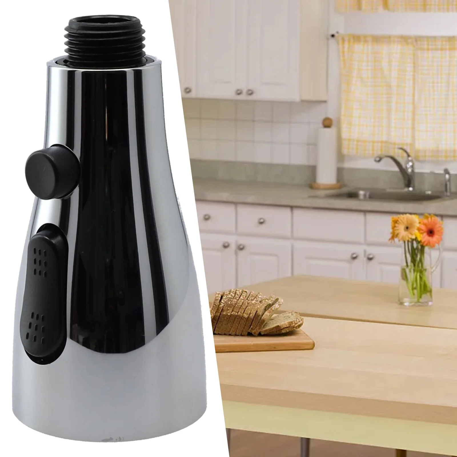 

3 Modes Faucet Sprayer Head Faucet Sprayer Head 3 Modes ABS Black Brushed Durable Not Easy To Rust For Kitchen