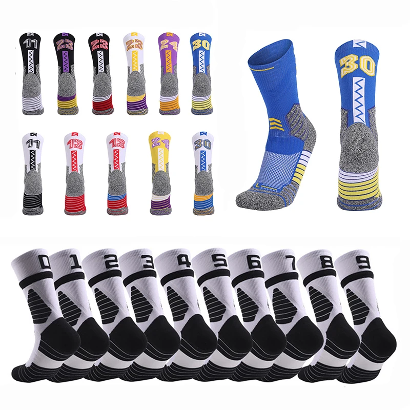 

Мужские носки для баскетбола, мужские длинные спортивные носки, быстросохнущие нескользящие носки для активного отдыха, бега, велоспорта, т...