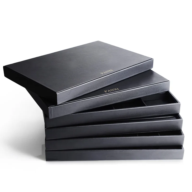 Oirlv PU Leather Black Tray for Necklace Bracelet Ring Earrings Jewelry Organizer Jewelry Tray Display Props Photo Shoots