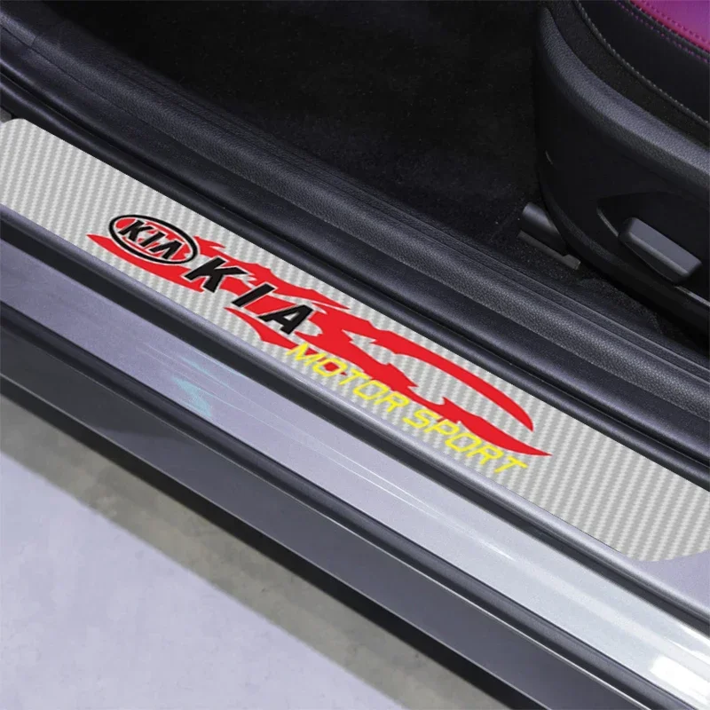 Лазерная защитная наклейка на порог автомобиля для эмблема KIA K2 K3 K5 RIO Seltos Optima Soul