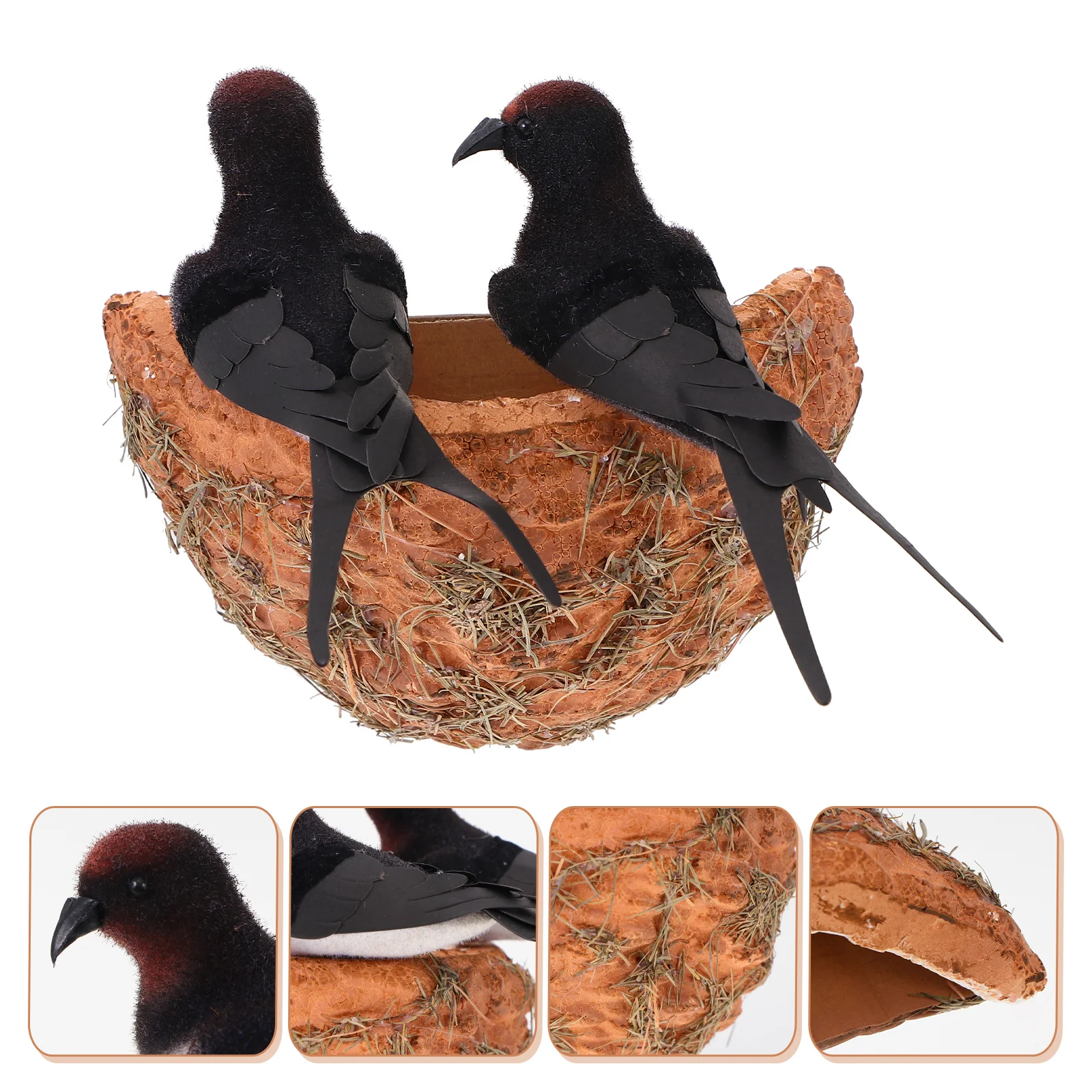 

Bird Swallow Artificial Decor Birds House Wall Garden Model Statue Foam Crafts Hanging Decorative Sculpture Fake Figurine Yard