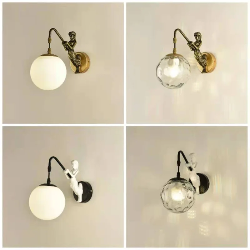 

Nordic Creative Bedroom Bedside Wall Lamps Modern Simple Head Living Room Background Wall Beauty Bathroom Light