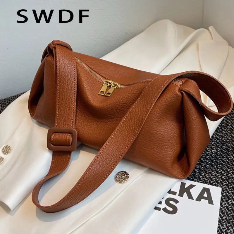 

SWDF Luxury Brand Crossbody for Women 2023 Winter Trend Vintage Designer Leather Handbag and Purses Shoulder Bag Bolsa Feminina