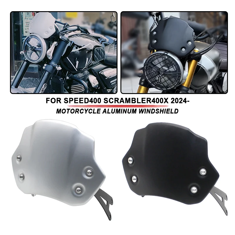 Алюминиевый обтекатель лобового стекла мотоцикла дефлектор ветра для Speed400 Scrambler