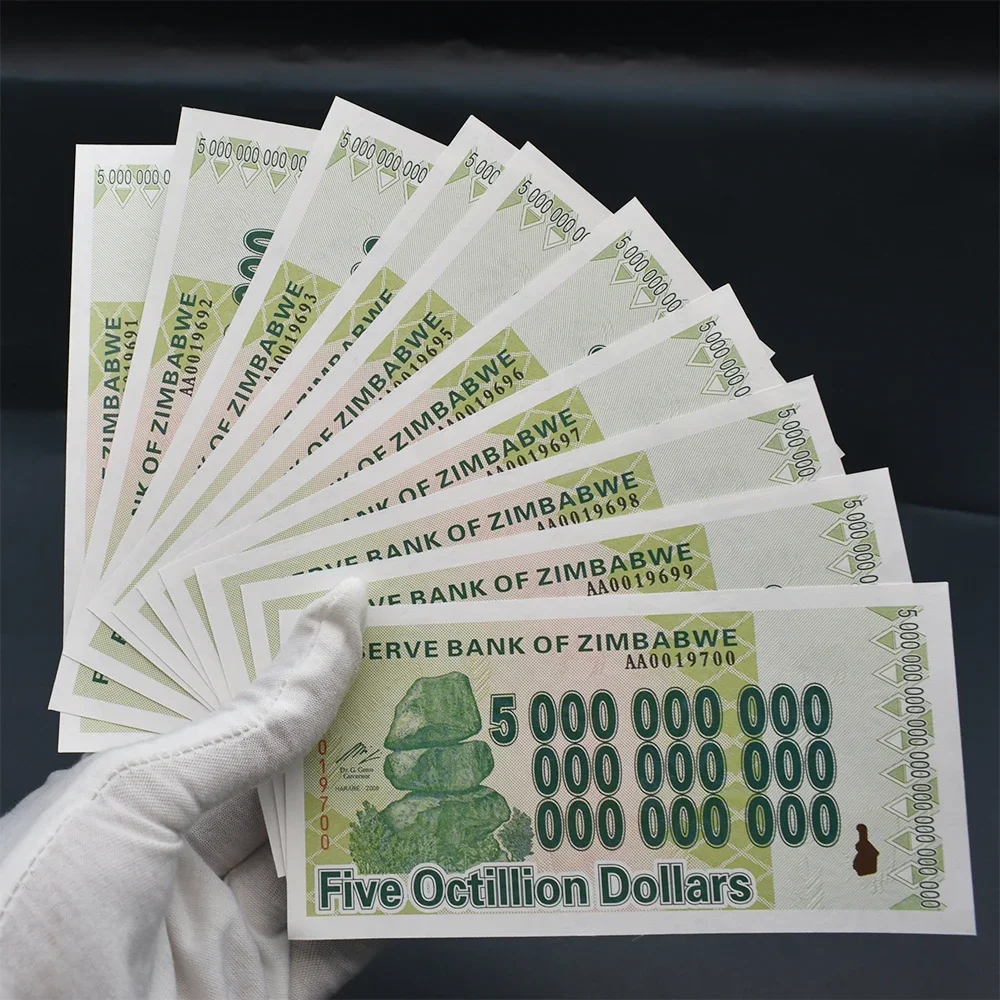 

Банкнота Zimbabwe 5 октиллионов долларов