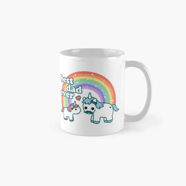 

Best Unicorn Dad Classic Mug Drinkware Coffee Gifts Simple Printed Image Tea Design Cup Photo Handle Round Picture
