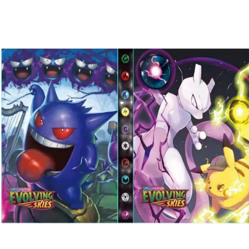 

New Laser Pokemon Card Book 4 Compartments Can Accommodate 240PCS Game Card Holder Animation Peripheral Toys Birthday Gift