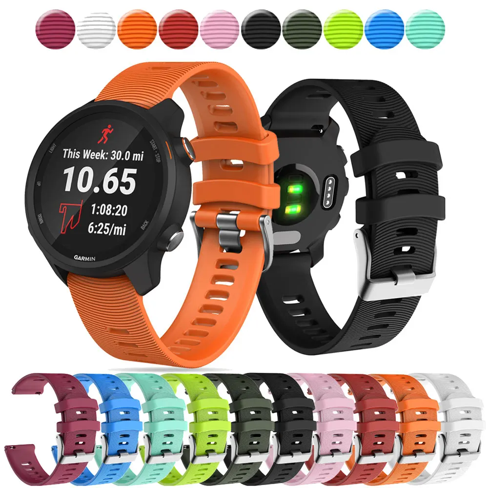 

Soft Silicone Watch strap For Garmin Forerunner 245/245M/Vivoactive 3 Smart watches bands For Forerunner 645 Music Wristbands