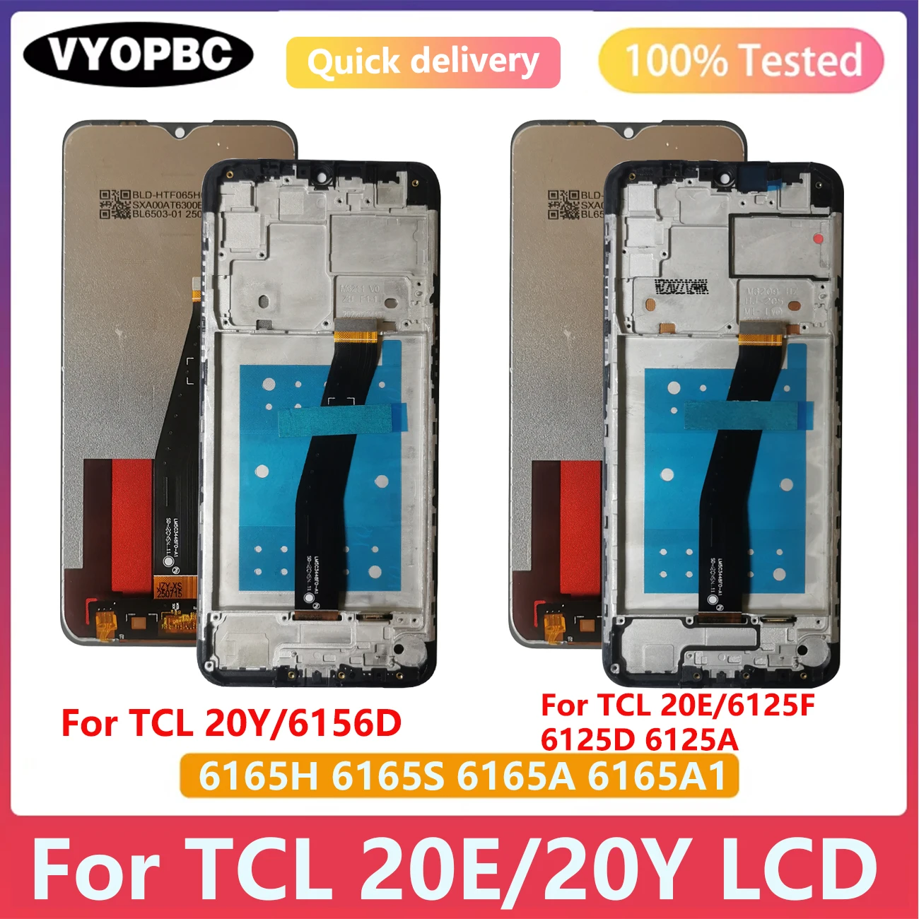 Фото Lcds для TCL 20Y 6156D дигитайзер сенсорного экрана для tcl 20E 6125F 6125D 6125A ЖК-дисплей в сборе, ремонт деталей Pantalla №1