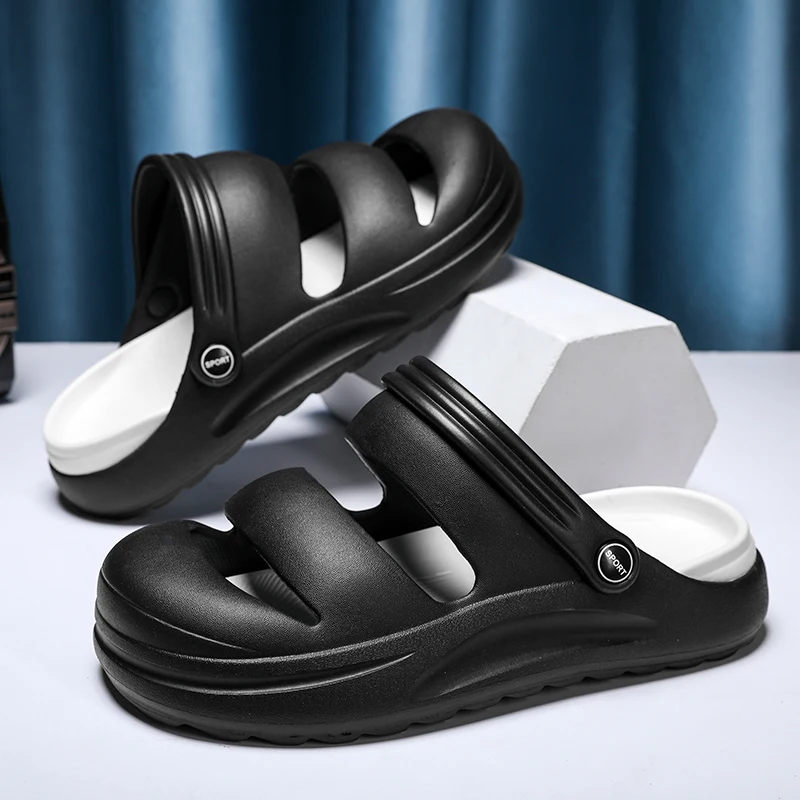 2023 New Couple  Hole Beach Sandals EVA Unisex Summer Flip Flops Mens Women Water Sports Shoes Flat Slippers Outdoor Sneakers