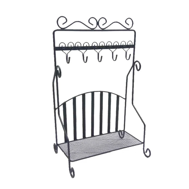 

Wrought Iron Black Jewelry Display Rack Creative Home Glasses Watch Hanger for Home Bedroom Dormitory Desktop