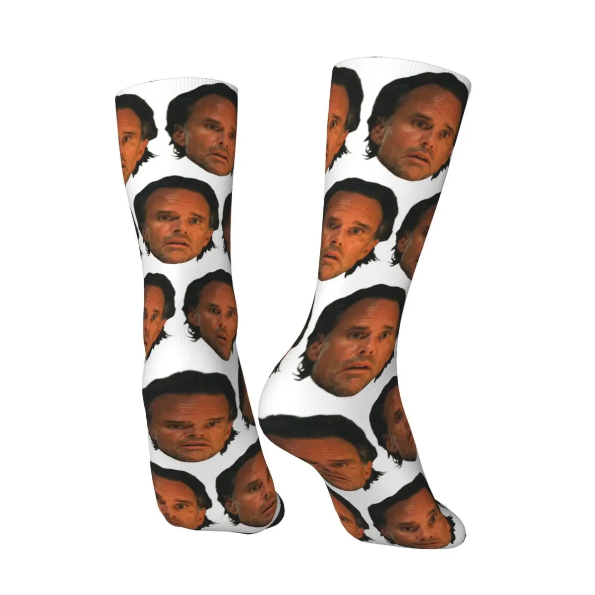 Фото All Seasons Rick WTF Gagged Goggins Face Meme White Lotus Socks Harajuku Sport Middle Tube Socks Stockings for Men Women Gifts №2