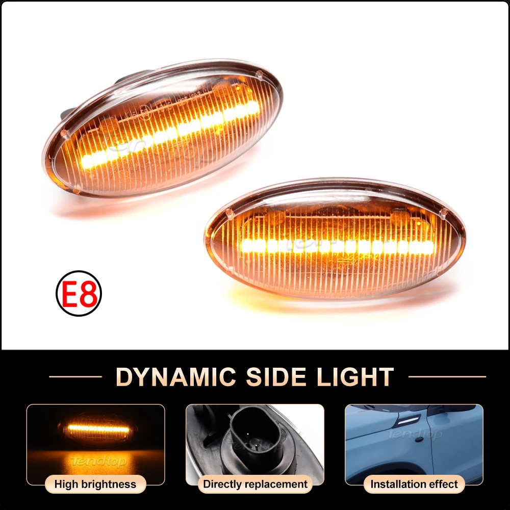 2 шт. динамические светодиодные боковые габаритные указатели поворота индикатор