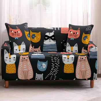 Color Cartoon Animal Series Cat Dachshund Sofa Cover Sofa Slipcover for Adults Kid Gift Non Slip Washable Furniture Protector