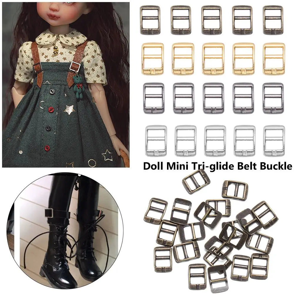 20pcs 3.5/4/5/6mm Mini Doll Buttons High Quality Ultra-small Tri-glide Belt Buckle Bags Shoes Clothes Sewing Accessories - купить по
